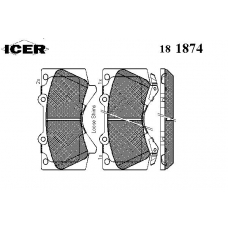 181874 ICER Комплект тормозных колодок, дисковый тормоз