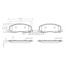 0 986 TB3 108 BOSCH Комплект тормозных колодок, дисковый тормоз