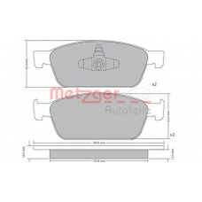 1170689 METZGER Комплект тормозных колодок, дисковый тормоз