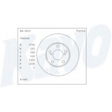 BR-9423 KAVO PARTS Тормозной диск