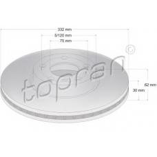502 031 TOPRAN Тормозной диск
