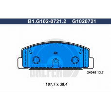 B1.G102-0721.2 GALFER Комплект тормозных колодок, дисковый тормоз