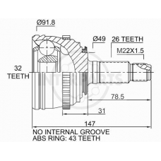 OJ-1402 InterParts Шарнирный комплект, приводной вал