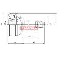6422 KAMOKA Шарнирный комплект, приводной вал