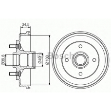 0 986 477 159 BOSCH Тормозной барабан