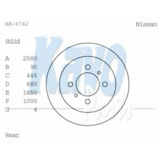 BR-6742 KAVO PARTS Тормозной диск