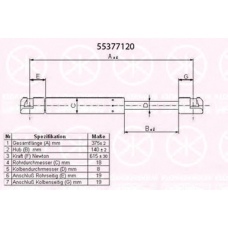 55377120 KLOKKERHOLM Газовая пружина, крышка багажник