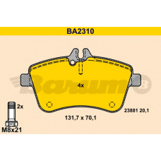 BA2310 BARUM Комплект тормозных колодок, дисковый тормоз