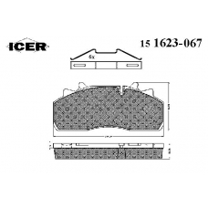 151623-067 ICER Комплект тормозных колодок, дисковый тормоз