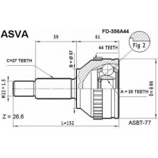 FD-356A44 ASVA Шарнирный комплект, приводной вал