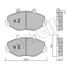 22-0195-1 METELLI Комплект тормозных колодок, дисковый тормоз