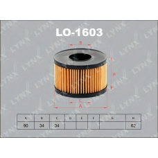 LO-1603 LYNX Lo-1603 фильтр масляный ford mondeo 2.0td 00-07/transit 2.0d-2.5d 00-06