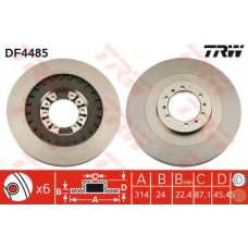 DF4485 TRW Тормозной диск