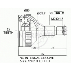 OJ-1759 InterParts Шарнирный комплект, приводной вал