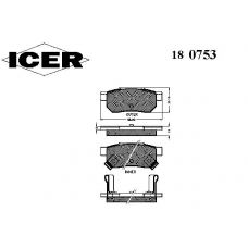 180753 ICER Комплект тормозных колодок, дисковый тормоз