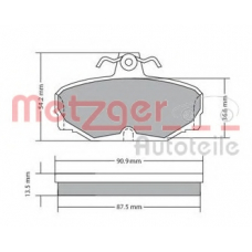 1170570 METZGER Комплект тормозных колодок, дисковый тормоз