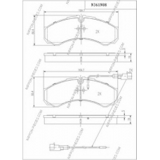 N361N08 NPS Комплект тормозных колодок, дисковый тормоз