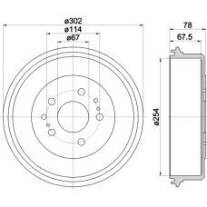 8DT 355 302-201 HELLA PAGID Тормозной барабан