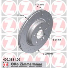 400.3631.00 ZIMMERMANN Тормозной диск