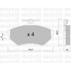 22-0215-1 METELLI Комплект тормозных колодок, дисковый тормоз