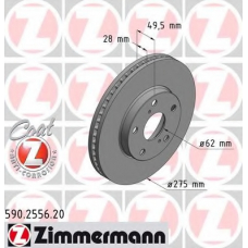 590.2556.20 ZIMMERMANN Тормозной диск