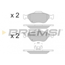 BP2872 BREMSI Комплект тормозных колодок, дисковый тормоз