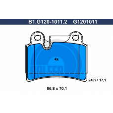 B1.G120-1011.2 GALFER Комплект тормозных колодок, дисковый тормоз