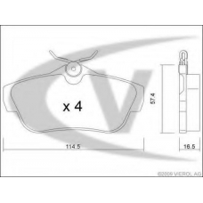 V42-0096 VEMO/VAICO Комплект тормозных колодок, дисковый тормоз