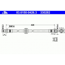 83.6150-0426.3 ATE Тормозной шланг