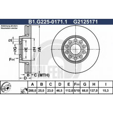 B1.G225-0171.1 GALFER Тормозной диск