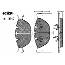 181547 ICER Комплект тормозных колодок, дисковый тормоз