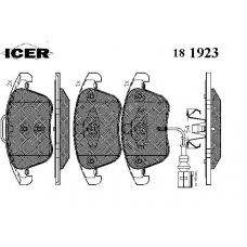 181923 ICER Комплект тормозных колодок, дисковый тормоз