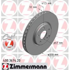 400.3674.20 ZIMMERMANN Тормозной диск