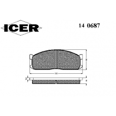 140687 ICER Комплект тормозных колодок, дисковый тормоз