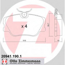 20941.190.1 ZIMMERMANN Комплект тормозных колодок, дисковый тормоз