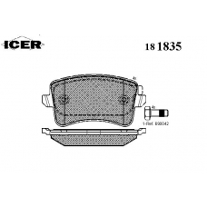 181835 ICER Комплект тормозных колодок, дисковый тормоз