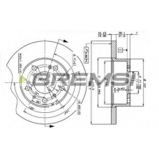 DBA069S BREMSI Тормозной диск