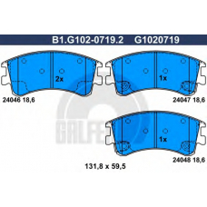 B1.G102-0719.2 GALFER Комплект тормозных колодок, дисковый тормоз