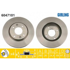 6047101 GIRLING Тормозной диск