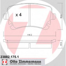 23882.175.1 ZIMMERMANN Комплект тормозных колодок, дисковый тормоз