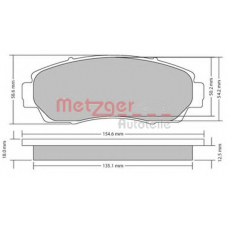 1170482 METZGER Комплект тормозных колодок, дисковый тормоз