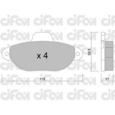 822-159-1 CIFAM Комплект тормозных колодок, дисковый тормоз