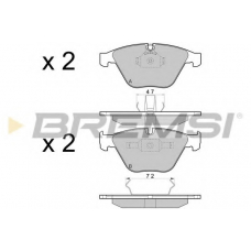 BP3454 BREMSI Комплект тормозных колодок, дисковый тормоз