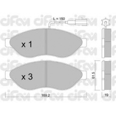 822-708-0 CIFAM Комплект тормозных колодок, дисковый тормоз