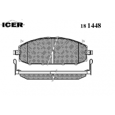 181448 ICER Комплект тормозных колодок, дисковый тормоз
