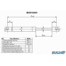 BGS10995 BUGIAD Газовая пружина, капот