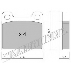 003.4 TRUSTING Комплект тормозных колодок, дисковый тормоз