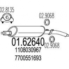 01.62640 MTS Глушитель выхлопных газов конечный