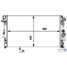 8MK 376 719-741 HELLA Радиатор, охлаждение двигателя