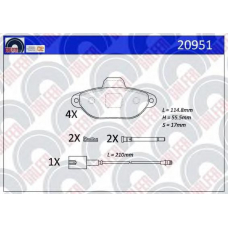 20951 GALFER Комплект тормозных колодок, дисковый тормоз